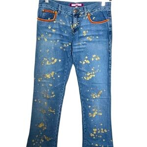 VTG *Rare* Voyage Passion Jeans Gold Splash & VP crystals Woman’s Size 31